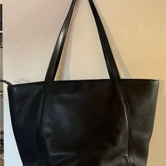 Michael Kors Whitney Black Leather Large Tote Bag Silver Hardware used - Picture 6 of 8